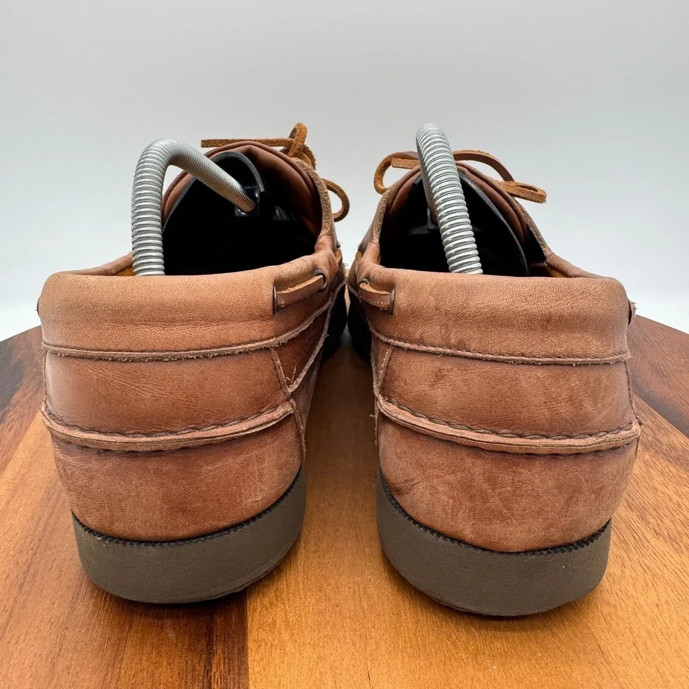 MEPHISTO Hurrikan 2-Eye Boat Shoes Men's US 11.5 Spinnaker Brown Leather Comfort